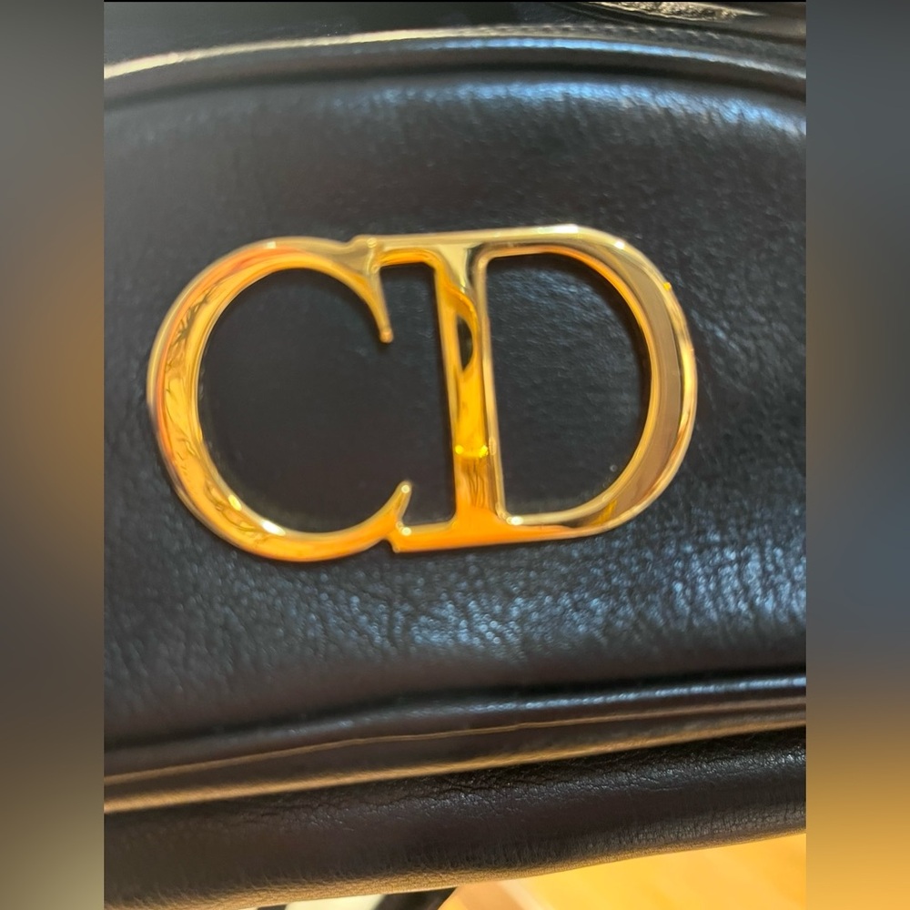 SOLD Dior Black Leather Vintage Backpack W/Gold Hardware And Drawstring Closure - Picture 7 of 16